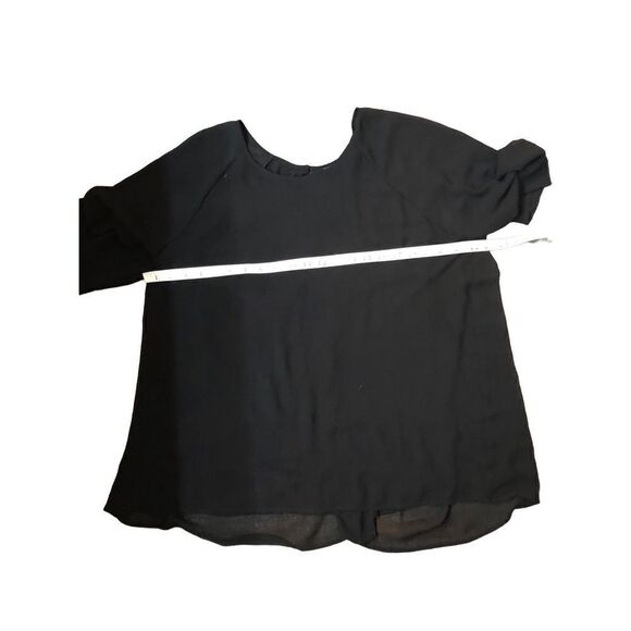 Bobeau Collection black chiffon mixed media tunic - Picture 5 of 7